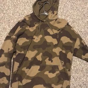 Distressed Camo Sweatshirt